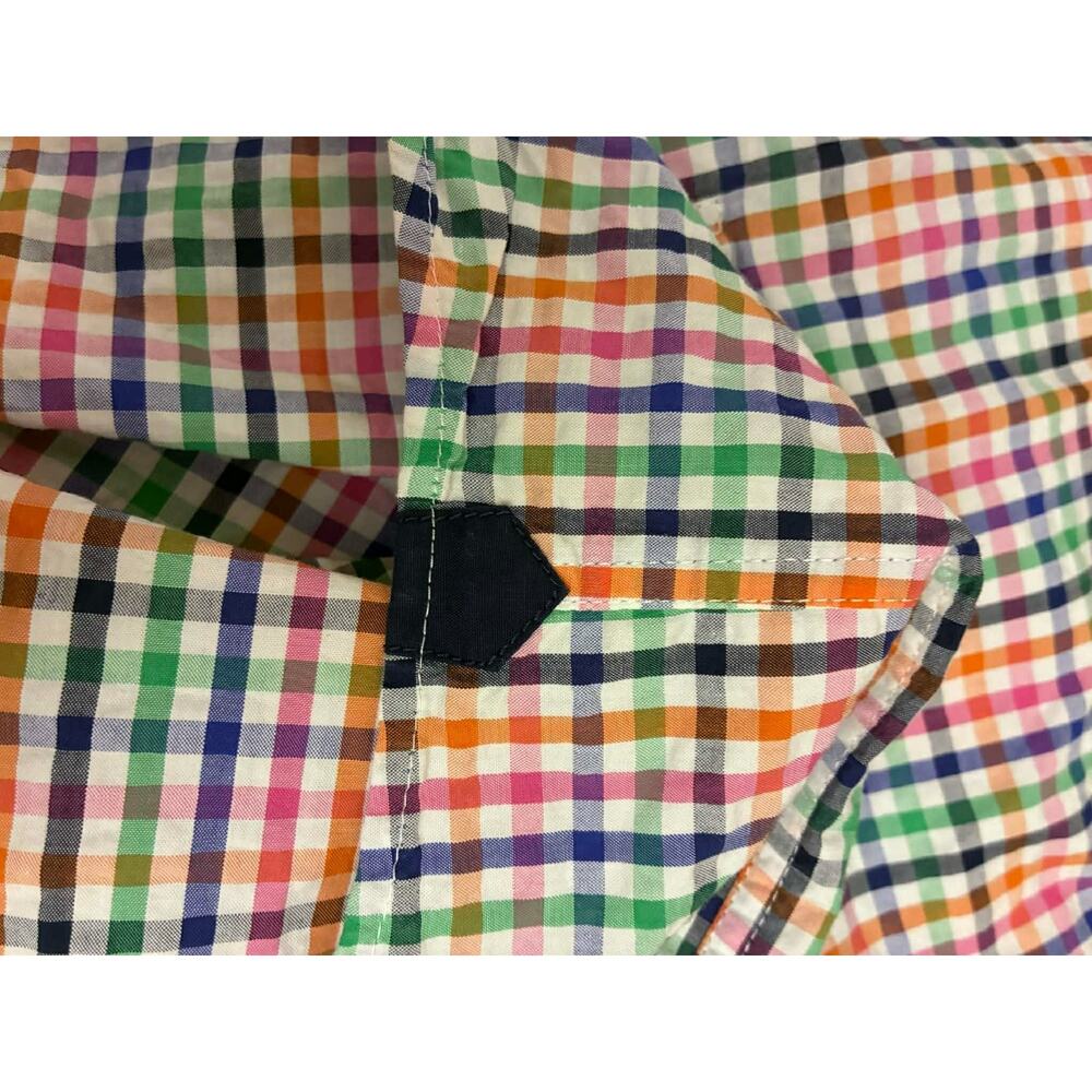 Eterna Modern Fit Men's XL Short Sleeve Button Down Shirt Multicolor CheckCotton - Picture 6 of 7